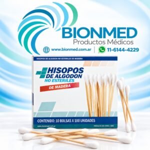 Hisopo de algodón no estéril de madera x 100 U (15 cm)