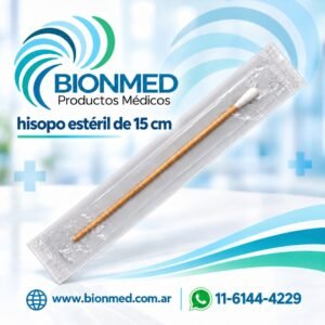 Hisopo de algodón estéril de madera x 1 U (15 cm)