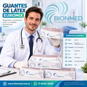Guantes de látex c/polvo caja x 100 U